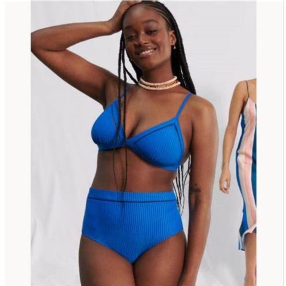 lemlem x H&M sz0,2 NWT Bikini Bottoms HOT COLLAB Seersucker LIMITED Beach Swim